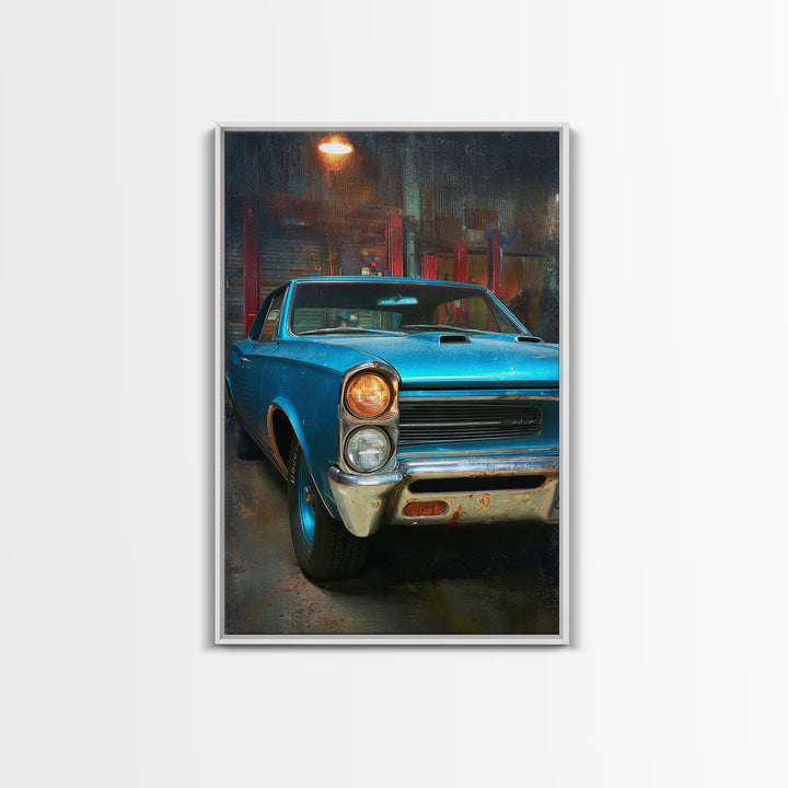 Classic Muscle Car Front Grill Canvas Print, Garage Art, Man Cave Decor, Garage Decor, Oil Painting, Motor, Garage Art Poster, GAR-2x3-57