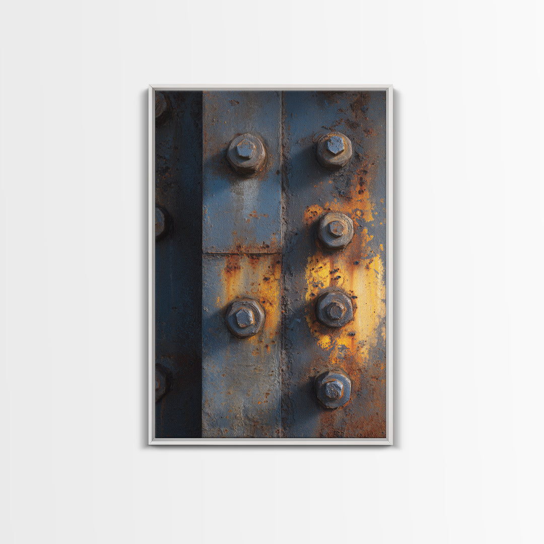 Steel and Rust Texture Abstract Panel Canvas Print, Garage Art, Art, Garage Decor, Abstract Art, Motor, Car Art, GAR-2x3-79