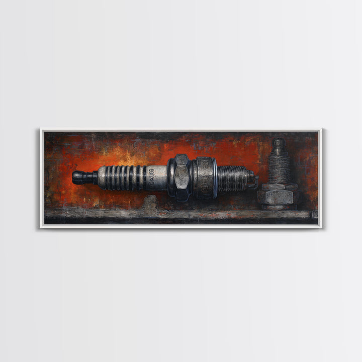 Spark Plug Botanical Specimen Drawing Canvas Print, Garage Art, Canvas Print, Garage Decor, Fine Art, Motor, Garage Art Pinup, GAR-3x1-86