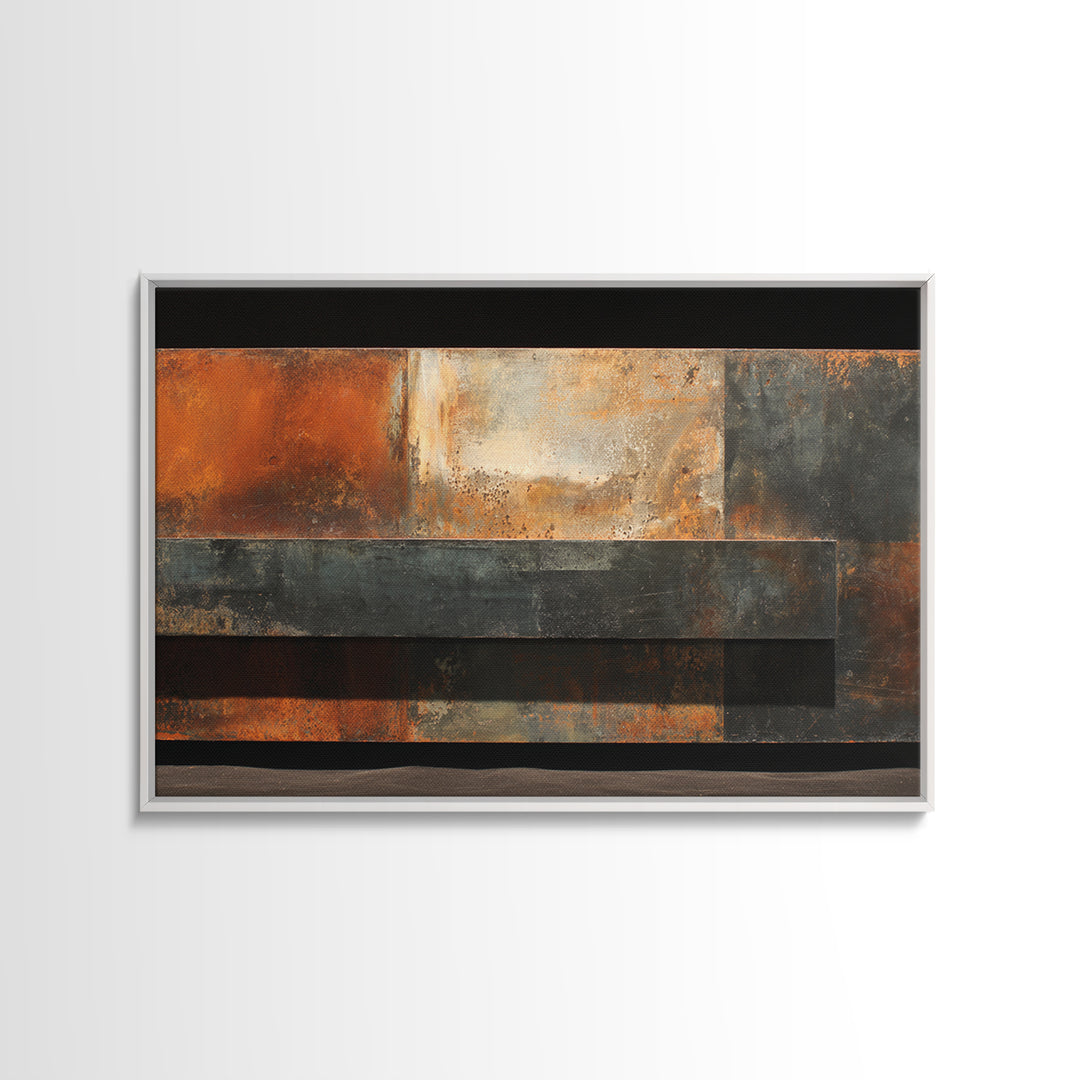 Steel and Rust Texture Abstract Panel Canvas Print, Garage Art, Sports Posters, Garage Decor, Fine Art, Motor, Luxury Decor, GAR-3x2-51