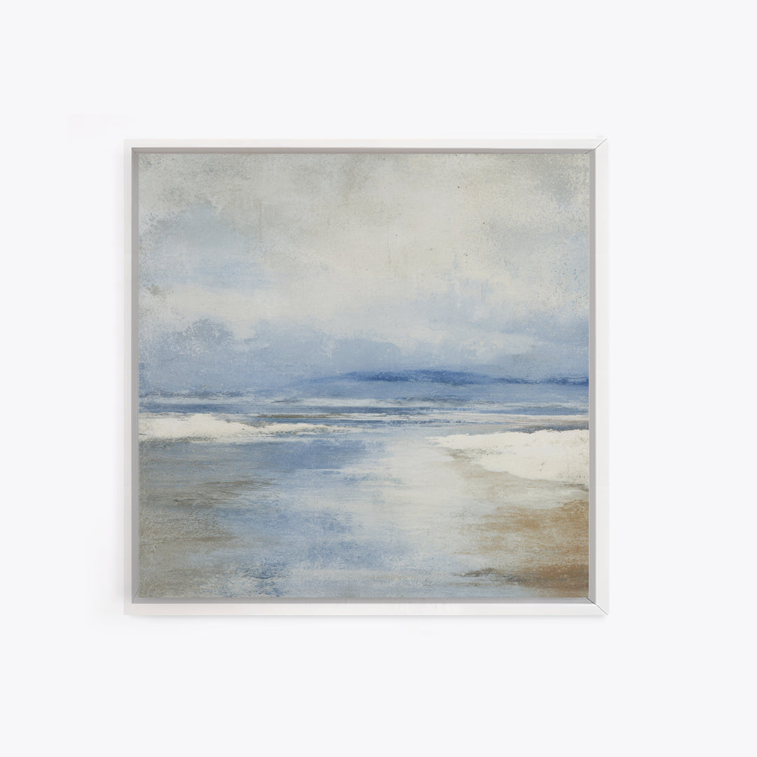 Coastal Dunes in Pale Blue and Sand Framed Canvas Print, Guest Bedroom Art, Fine Art Print, Bedroom Decor, Fine Art, Guest, GBA-1x1-29