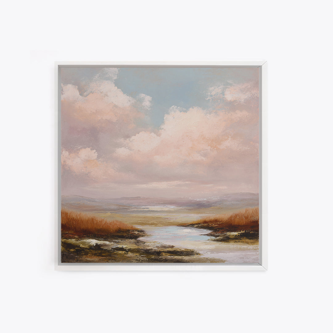 Romantic Cloudscape in Blush and Ivory Canvas Print, Guest Bedroom Art, Set of 3 Wall Art, Bedroom Decor, Fine Art, Guest, GBA-1x1-35