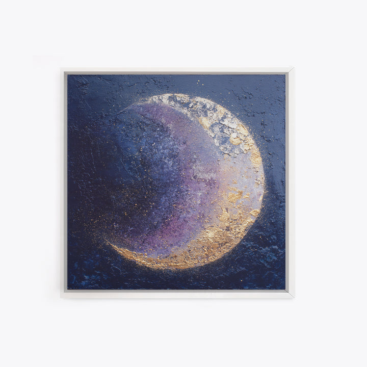 Minimal Moon and Stars Composition Framed Canvas Print, Guest Bedroom Art, Art Print, Bedroom Decor, Fine Art, Guest, GBA-1x1-40