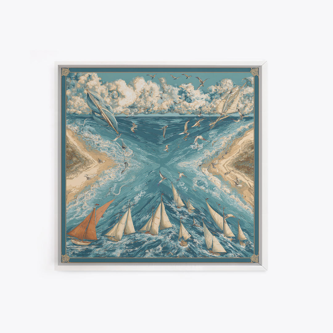 Coastal Dunes in Pale Blue and Sand Canvas Print, Guest Bedroom Art, Farmhouse Wall Art, Bedroom Decor, Fine Art, Guest, GBA-1x1-5