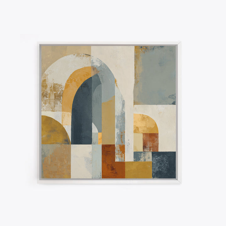 Warm Abstract Arches Framed Canvas Print, Guest Bedroom Art, Trendy Wall Art, Bedroom Decor, Abstract Art, Guest, GBA-1x1-51