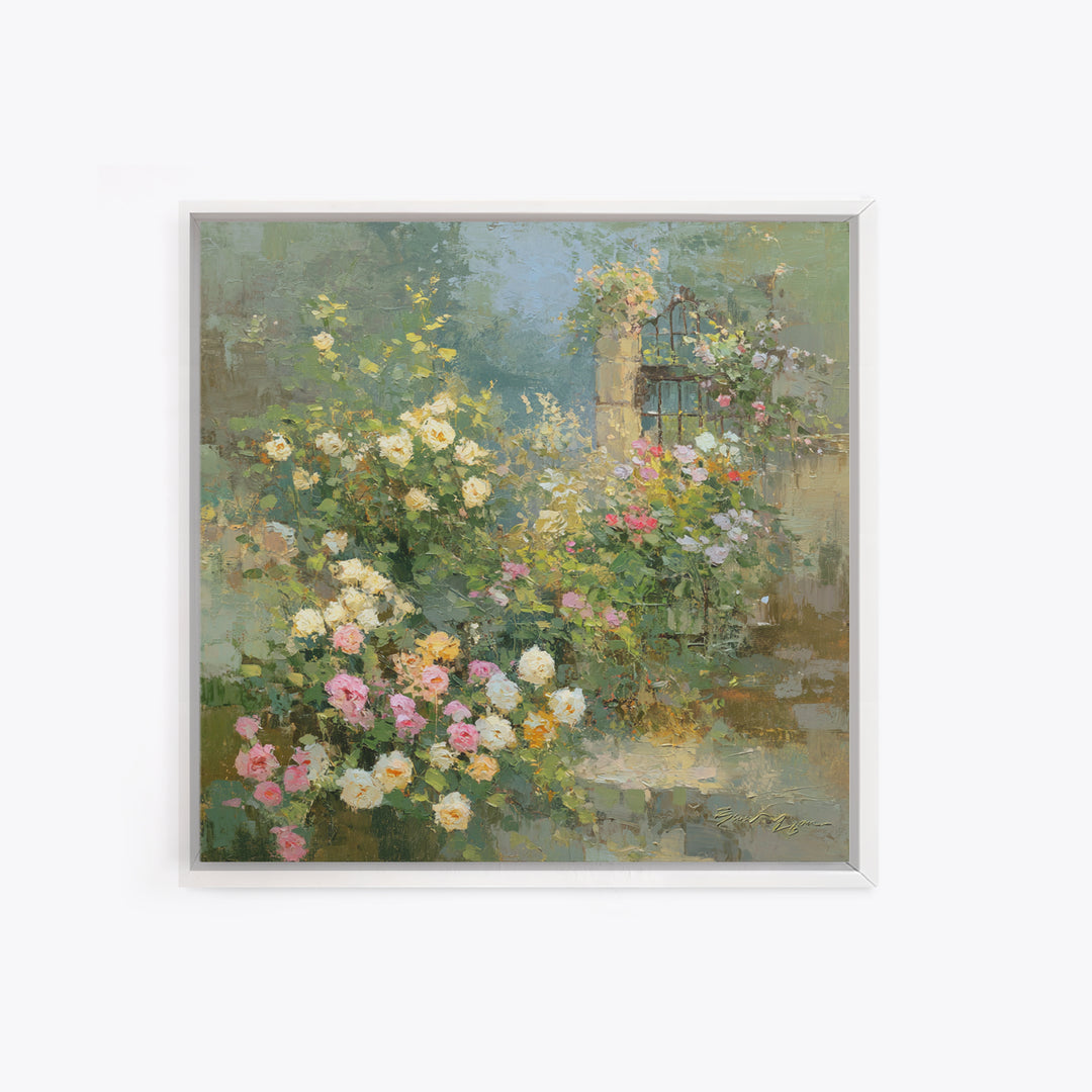 Neutral Peony Painting Framed Canvas Print, Guest Bedroom Art, Statement Artwork, Bedroom Decor, Fine Art, Guest, Wall Decor, GBA-1x1-57