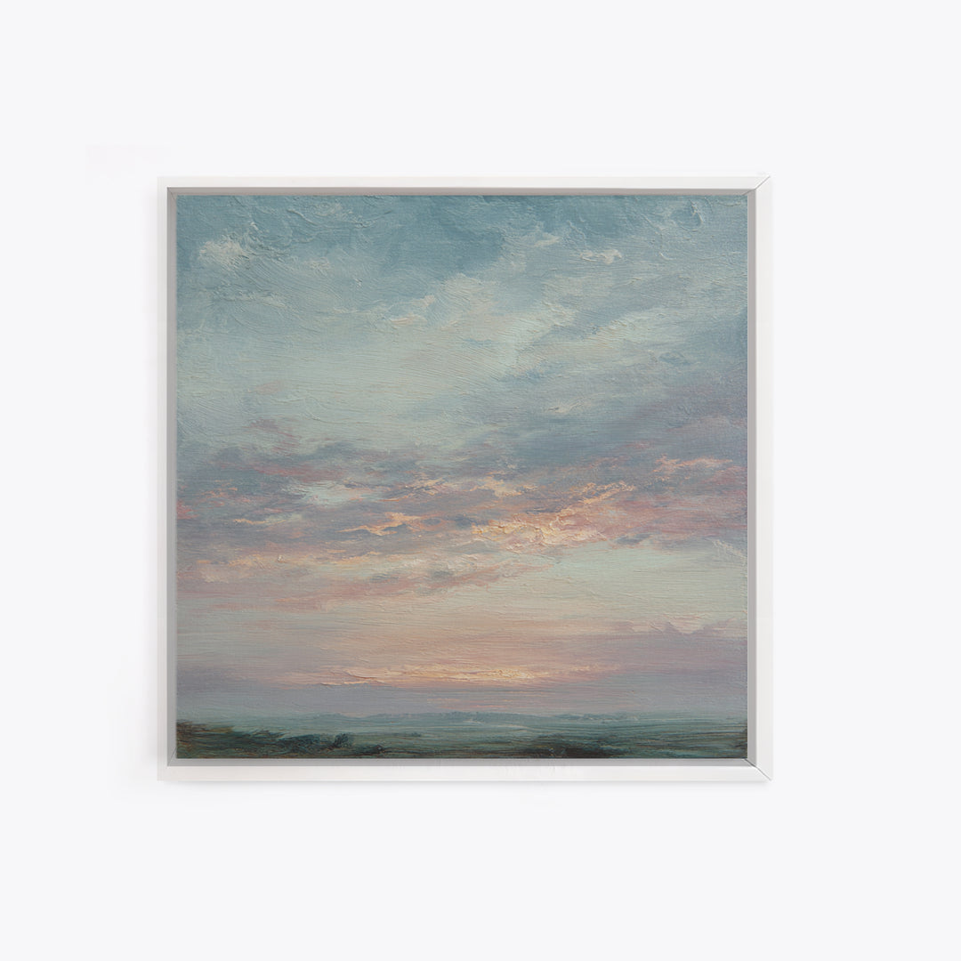 Romantic Cloudscape in Blush and Ivory Canvas Print, Guest Bedroom Art, New Home, Bedroom Decor, Fine Art, Guest, GBA-1x1-59