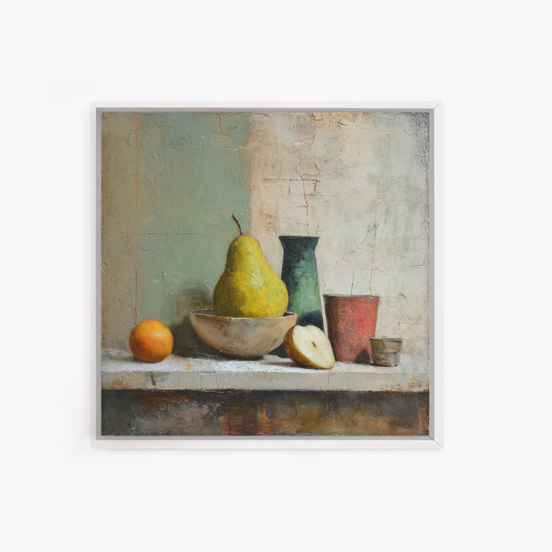 Olive Branch Still Life Framed Canvas Print, Guest Bedroom Art, Gallery Decor, Bedroom Decor, Oil Painting, Guest, GBA-1x1-65