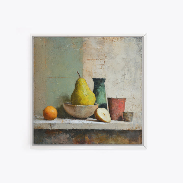 Olive Branch Still Life Framed Canvas Print, Guest Bedroom Art, Gallery Decor, Bedroom Decor, Oil Painting, Guest, GBA-1x1-65