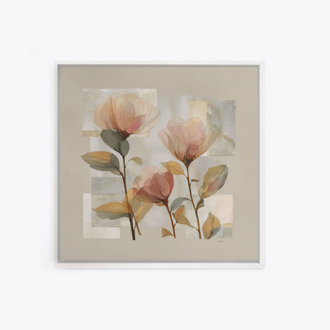 Gentle Botanical Line Drawing Trio Framed Canvas Print, Guest Bedroom Art, Gallery Decor, Bedroom Decor, Fine Art, Guest, GBA-1x1-78