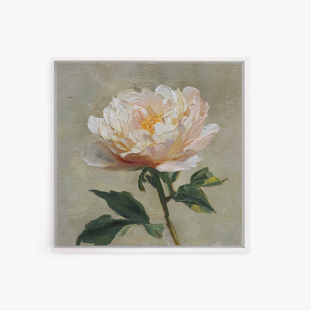 Neutral Peony Painting Canvas Print, Guest Bedroom Art, Textured Painting, Bedroom Decor, Fine Art, Guest, Wall Art Prints, GBA-1x1-81