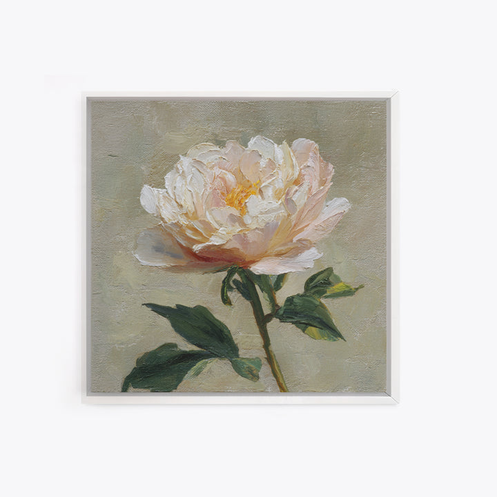 Neutral Peony Painting Canvas Print, Guest Bedroom Art, Textured Painting, Bedroom Decor, Fine Art, Guest, Wall Art Prints, GBA-1x1-81