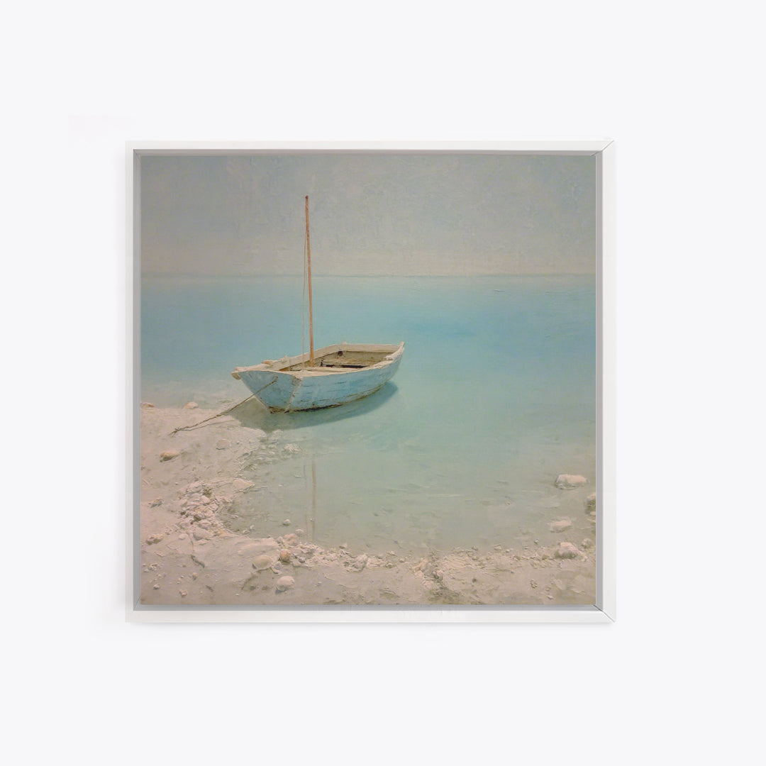 Soft Watercolor Sailboat on Quiet Water Canvas Print, Guest Bedroom Art, Farmhouse Wall Art, Bedroom Decor, Fine Art, Guest, GBA-1x1-90