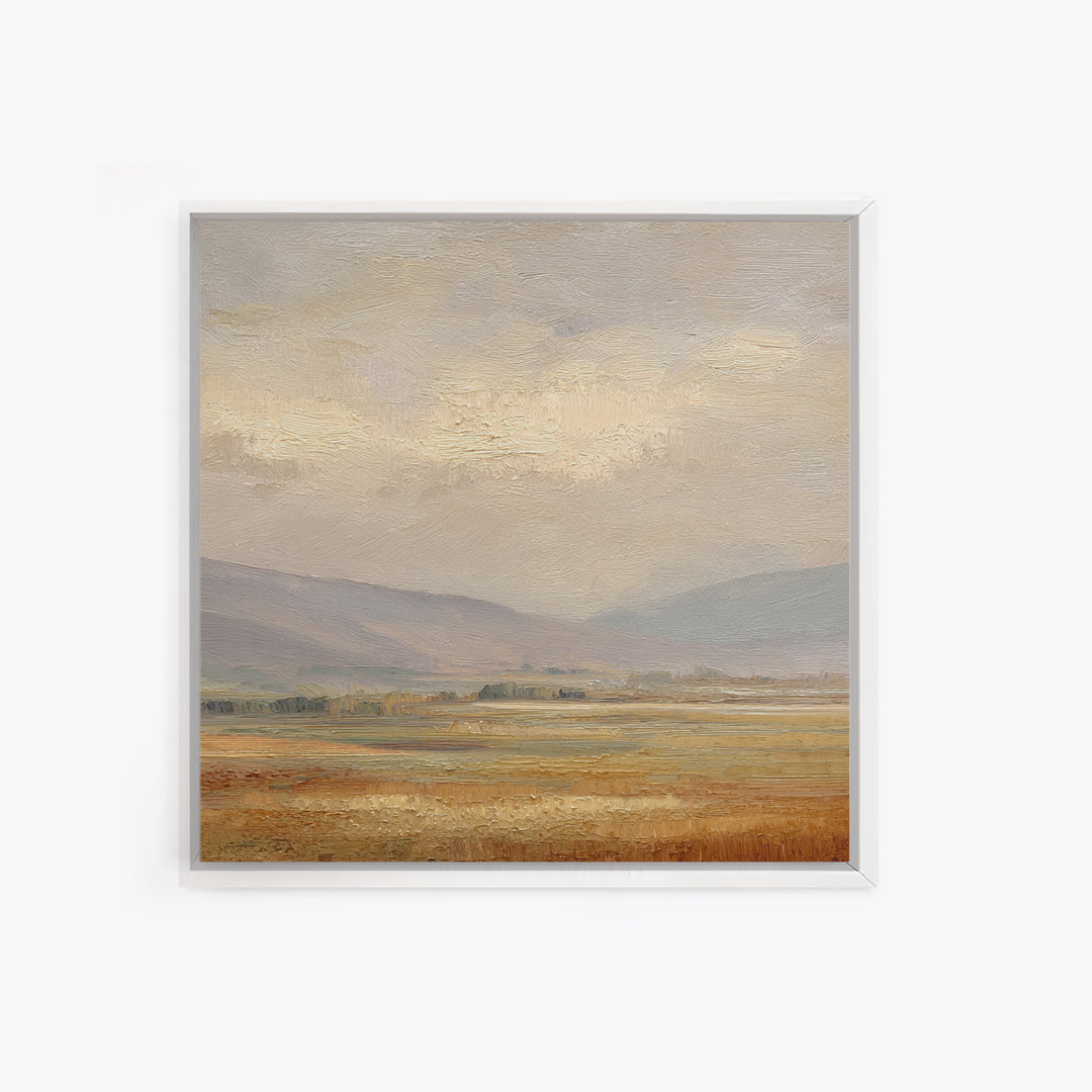 Gentle Rain over Distant Hills Framed Canvas Print, Guest Bedroom Art, Digital Prints, Bedroom Decor, Fine Art, Guest, GBA-1x1-96
