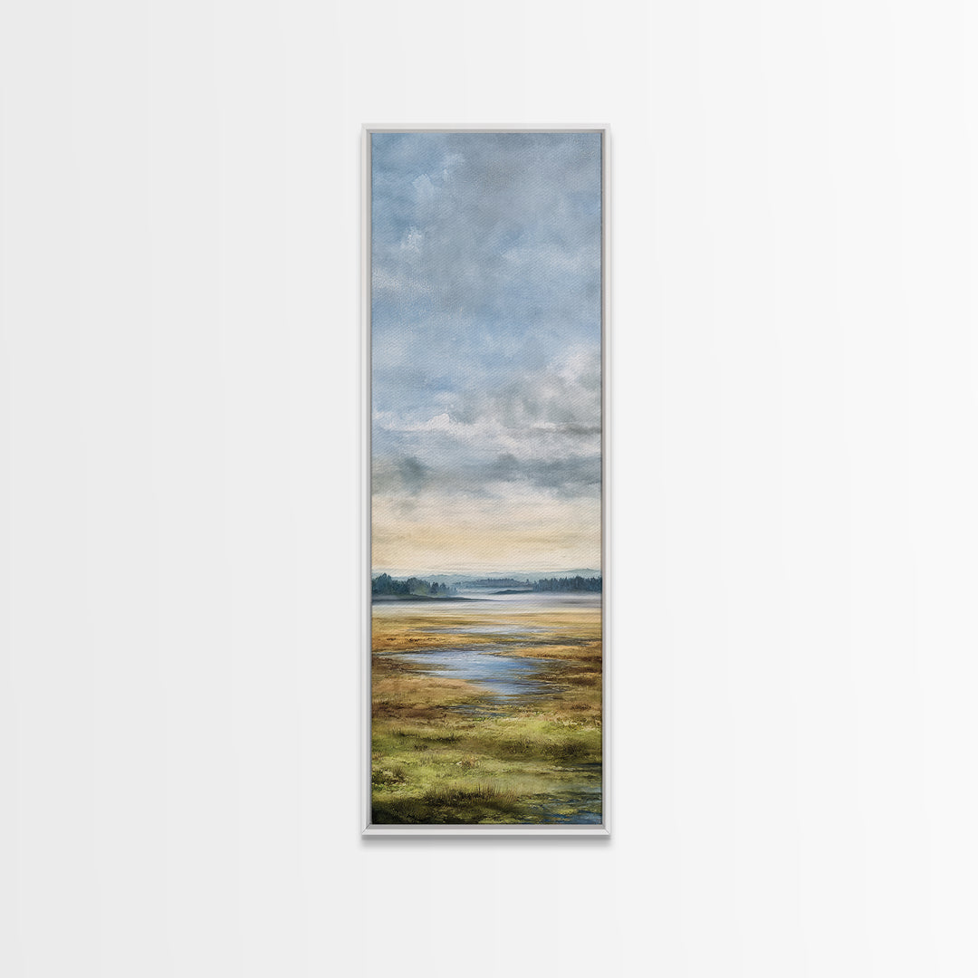 Quiet Lake Landscape at Early Morning Canvas Print, Guest Bedroom Art, Downloadable Prints, Bedroom Decor, Fine Art, Guest, GBA-1x3-14