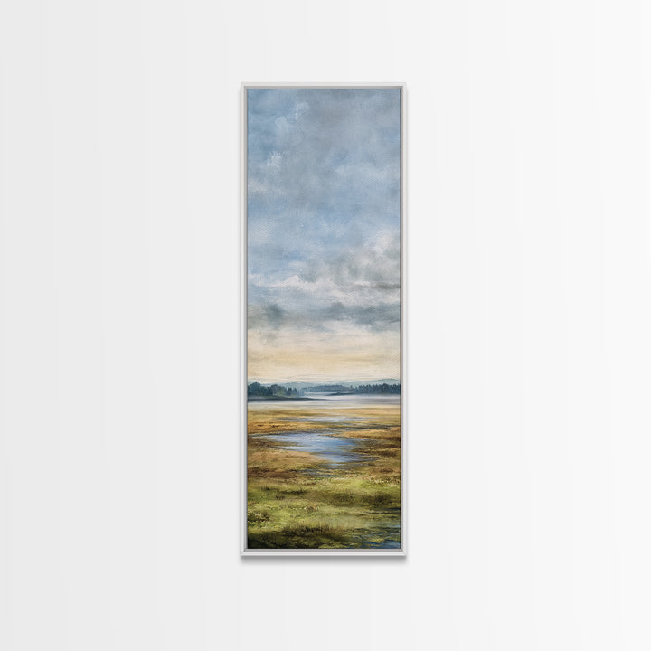 Quiet Lake Landscape at Early Morning Canvas Print, Guest Bedroom Art, Downloadable Prints, Bedroom Decor, Fine Art, Guest, GBA-1x3-14