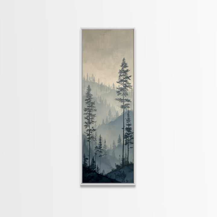 Monochrome Forest Silhouette Canvas Print, Guest Bedroom Art, Wall Decor, Bedroom Decor, Fine Art, Guest, Living Room Decor, GBA-1x3-25