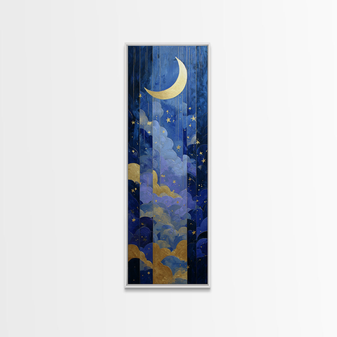 Minimal Moon and Stars Composition Canvas Print, Guest Bedroom Art, Room Decor, Bedroom Decor, Fine Art, Guest, GBA-1x3-28