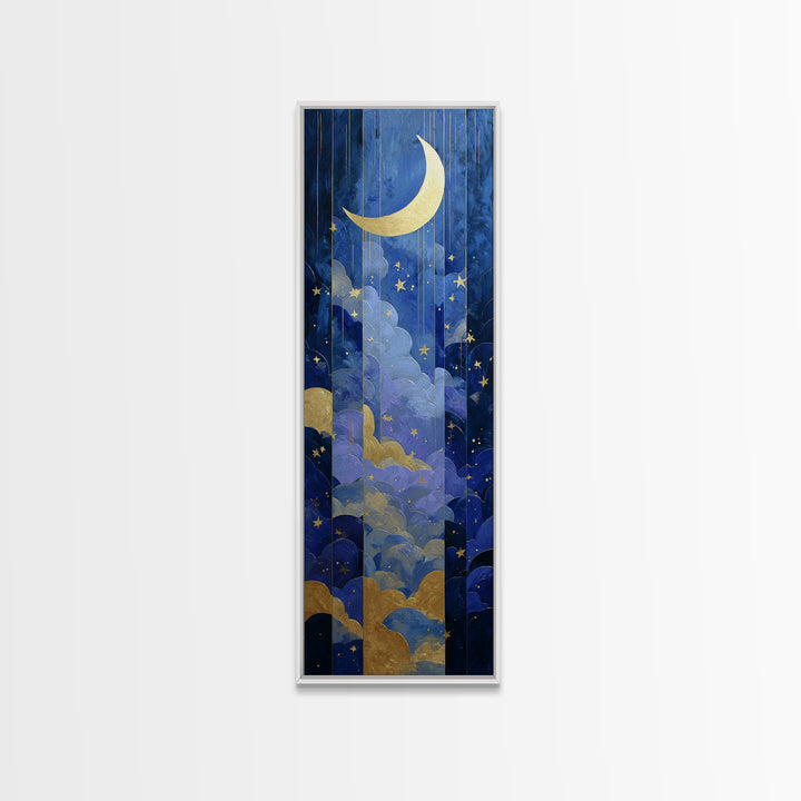 Minimal Moon and Stars Composition Canvas Print, Guest Bedroom Art, Room Decor, Bedroom Decor, Fine Art, Guest, GBA-1x3-28