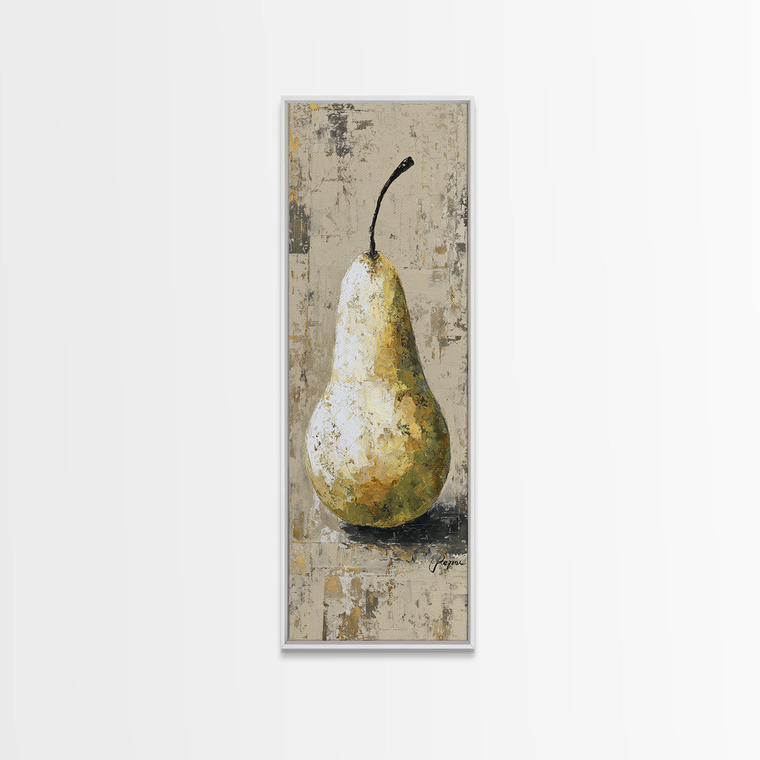 Classic Pear Still Life for Cozy Hospitality Canvas Print, Guest Bedroom Art, Textured Painting, Bedroom Decor, Fine Art, Guest, GBA-1x3-32