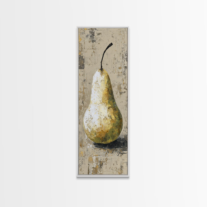 Classic Pear Still Life for Cozy Hospitality Canvas Print, Guest Bedroom Art, Textured Painting, Bedroom Decor, Fine Art, Guest, GBA-1x3-32
