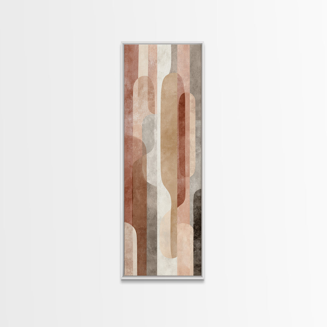 Warm Terracotta Shapes Framed Canvas Print, Guest Bedroom Art, Minimalist Wall Art, Bedroom Decor, Abstract Art, Guest, GBA-1x3-34