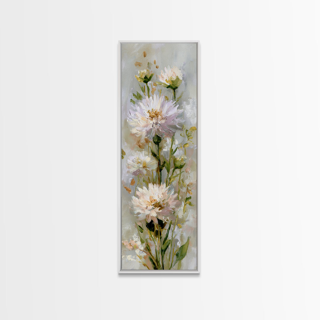 Welcoming Wildflower Bouquet Canvas Print, Guest Bedroom Art, Statement Artwork, Bedroom Decor, Oil Painting, Guest, Wall Decor, GBA-1x3-37