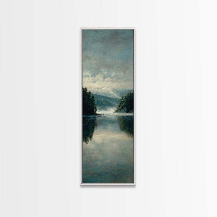 Quiet Lake Landscape at Early Morning Canvas Print, Guest Bedroom Art, Downloadable Prints, Bedroom Decor, Fine Art, Guest, GBA-1x3-38