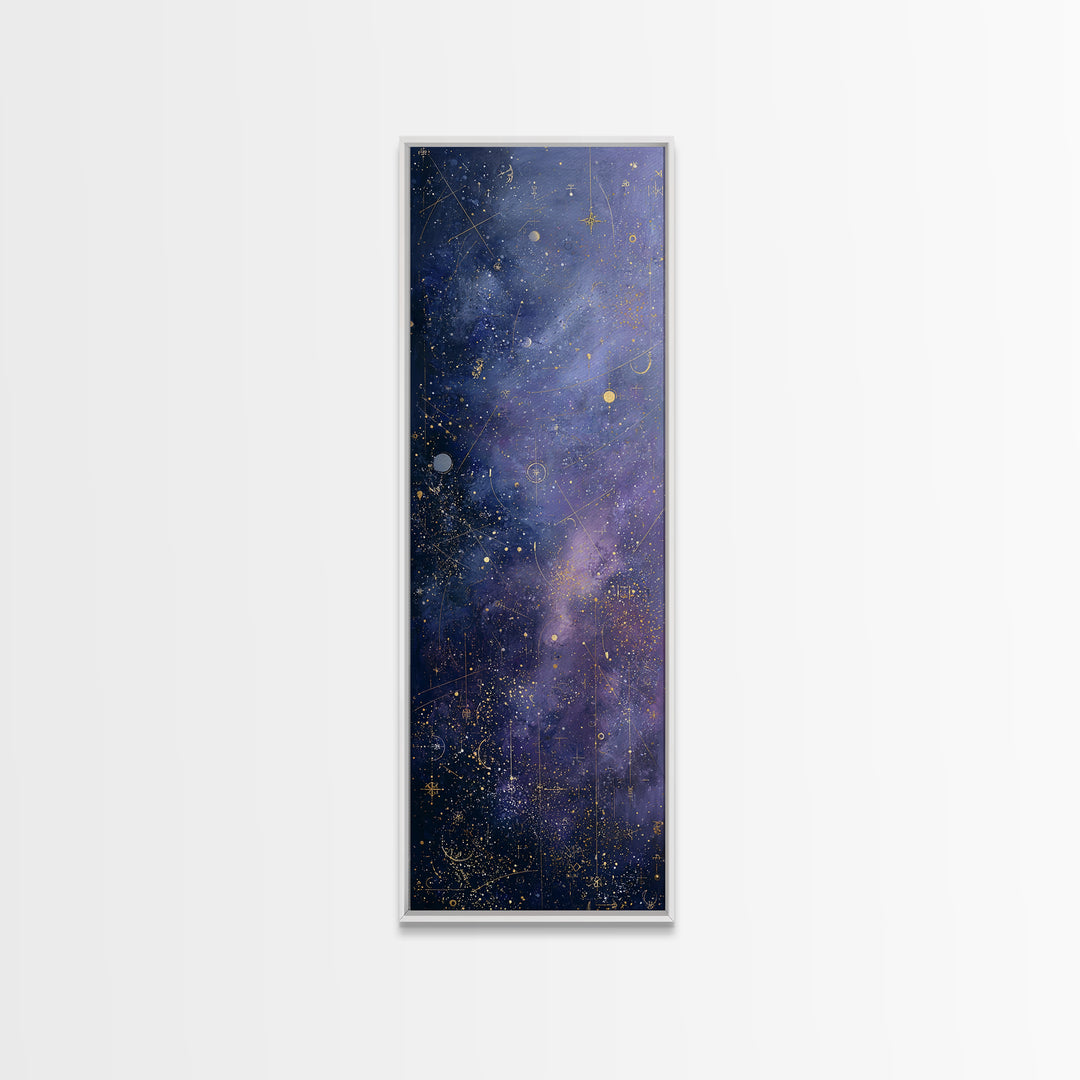 Minimal Moon and Stars Composition Framed Canvas Print, Guest Bedroom Art, Fine Art Print, Bedroom Decor, Fine Art, Guest, GBA-1x3-4