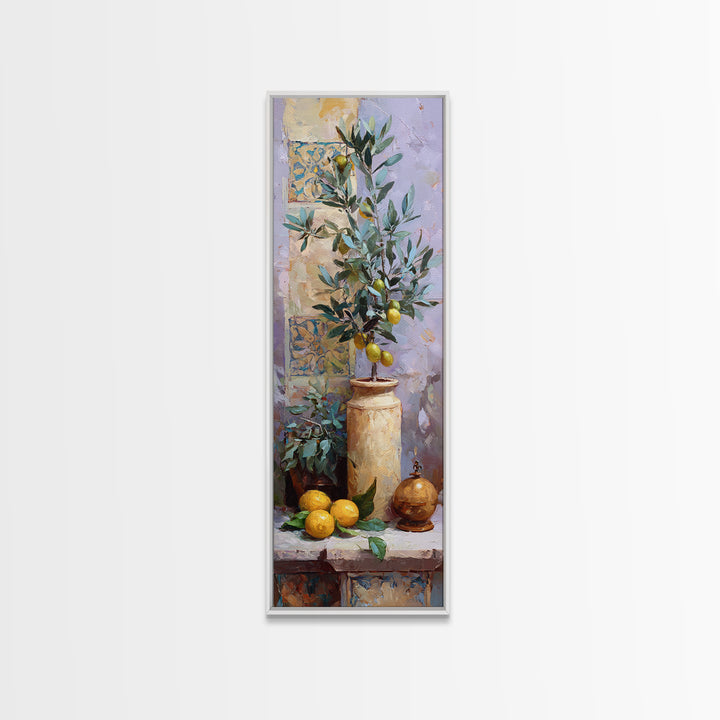 Olive Branch Still Life Canvas Print, Guest Bedroom Art, Trendy Wall Art, Bedroom Decor, Watercolor Art, Guest, GBA-1x3-5