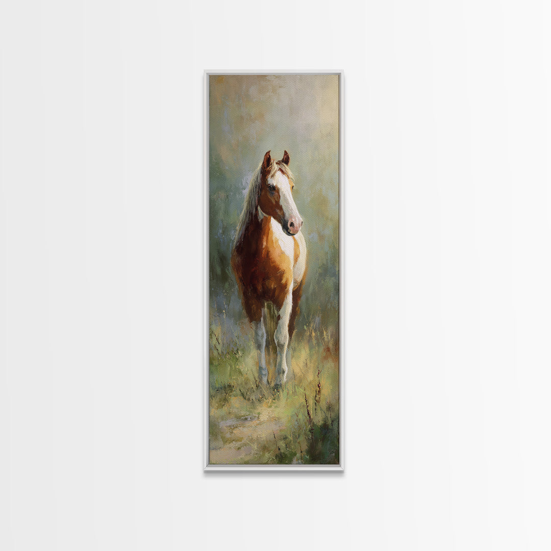 Quiet Horse Pasture at Sunset Canvas Print, Guest Bedroom Art, Fine Art Print, Bedroom Decor, Abstract Art, Guest, Poster, GBA-1x3-57