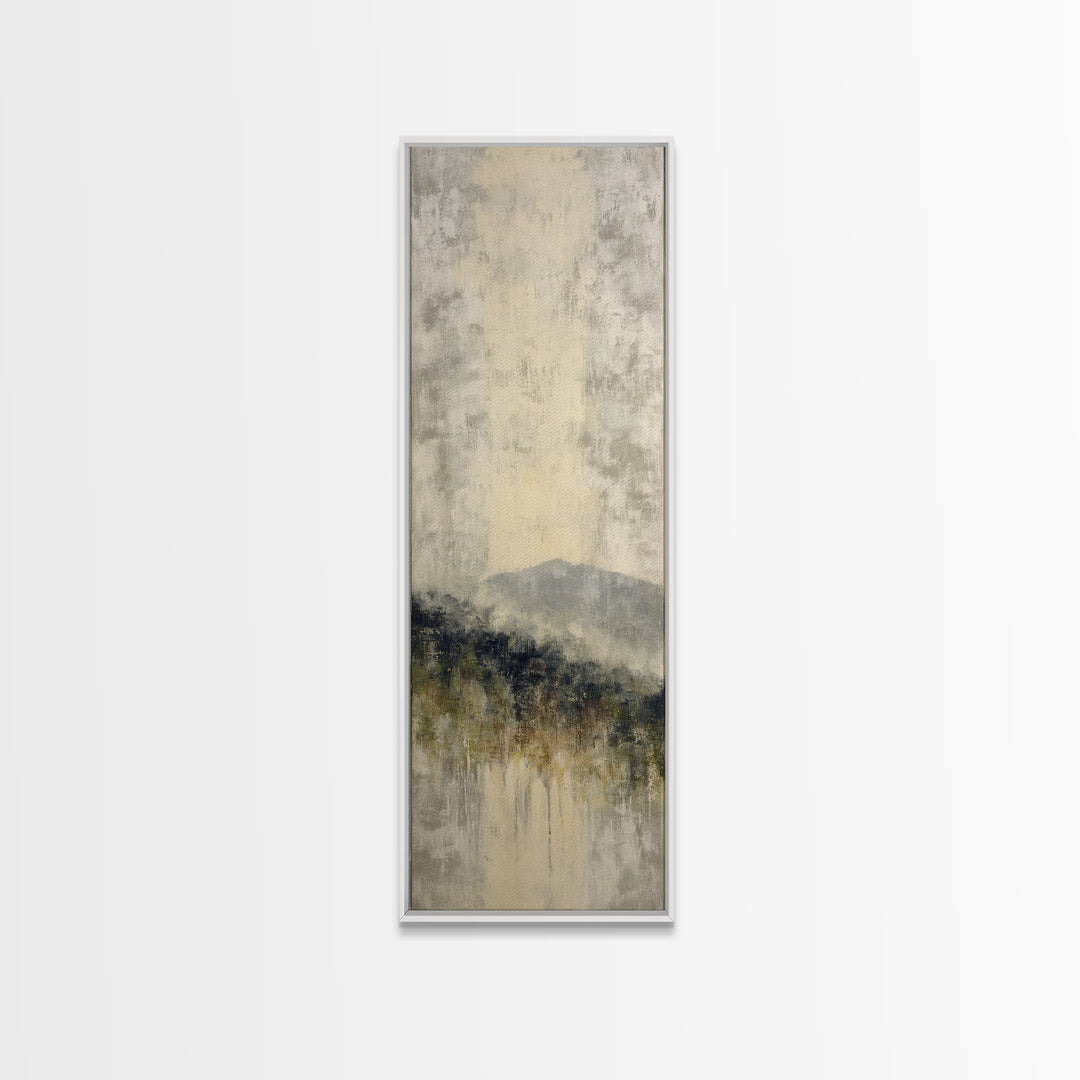 Gentle Rain over Distant Hills Canvas Print, Guest Bedroom Art, Bedroom Decor, Abstract Art, Guest, Living Room Decor, GBA-1x3-60