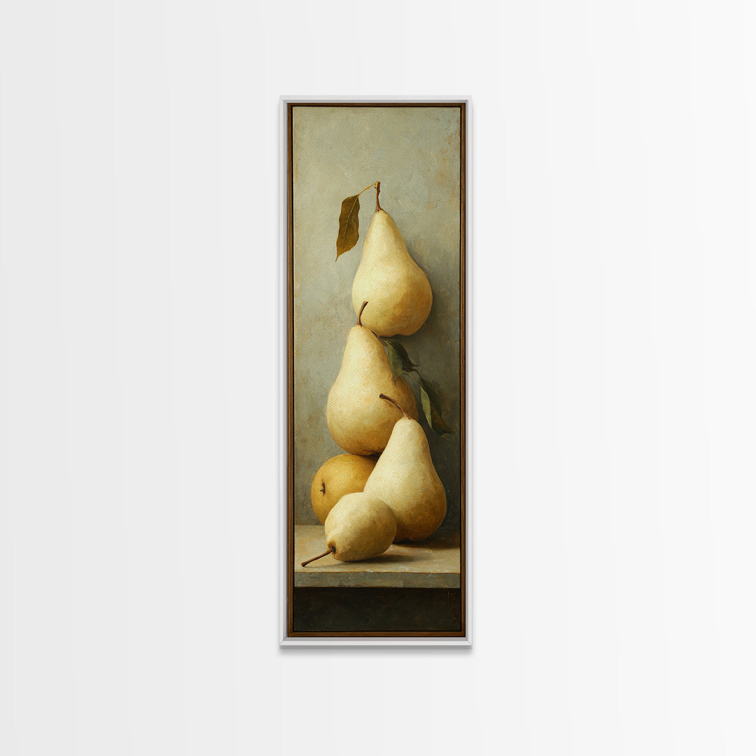 Classic Pear Still Life for Cozy Hospitality Framed Canvas Print, Guest Bedroom Art, Printable Art, Bedroom Decor, Guest, GBA-1x3-80