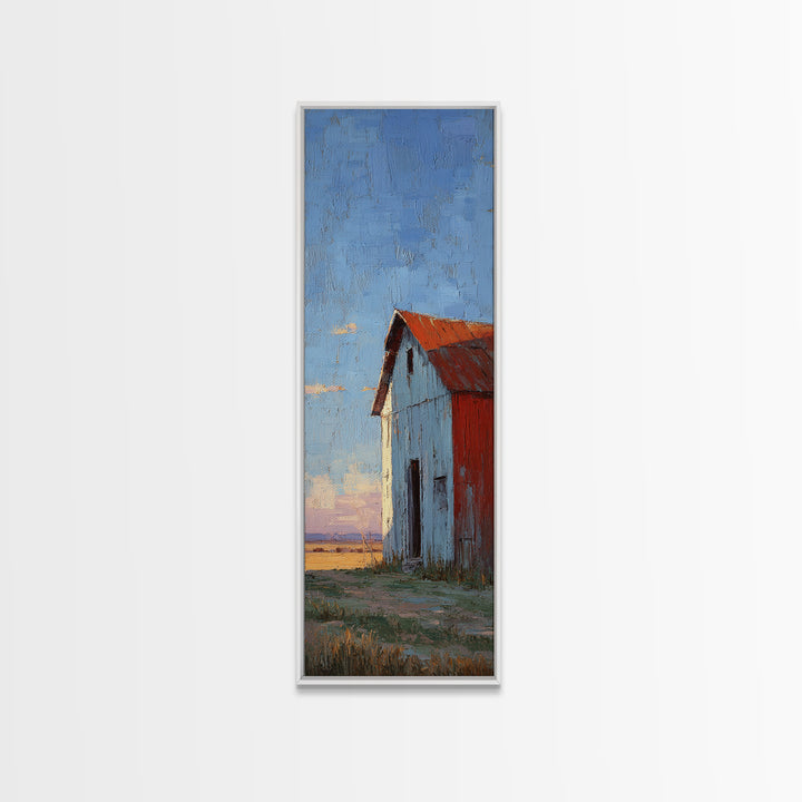 Quiet Horse Pasture at Sunset Canvas Print, Guest Bedroom Art, New Home Gift, Bedroom Decor, Guest, Minimalist Wall Art, GBA-1x3-81