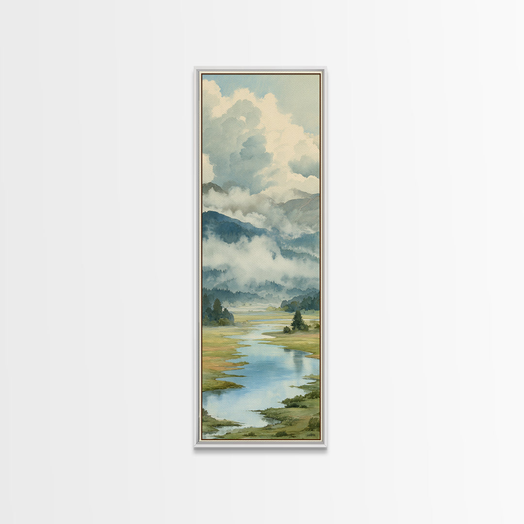 Quiet Lake Landscape at Early Morning Canvas Print, Guest Bedroom Art, Luxury Decor, Bedroom Decor, Fine Art, Guest, Home, GBA-1x3-86