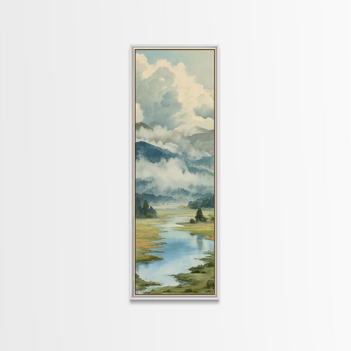 Quiet Lake Landscape at Early Morning Canvas Print, Guest Bedroom Art, Luxury Decor, Bedroom Decor, Fine Art, Guest, Home, GBA-1x3-86