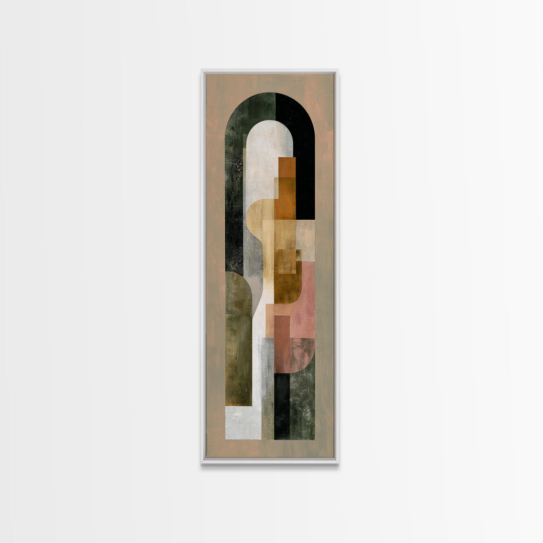Warm Abstract Arches Framed Canvas Print, Guest Bedroom Art, Funky Wall Art, Bedroom Decor, Abstract Art, Guest, GBA-1x3-87