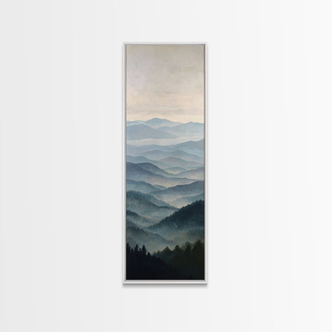 Soft Mountain Horizon Framed Canvas Print, Guest Bedroom Art, Minimalist Wall Art, Bedroom Decor, Fine Art, Guest, Luxury Decor, GBA-1x3-91