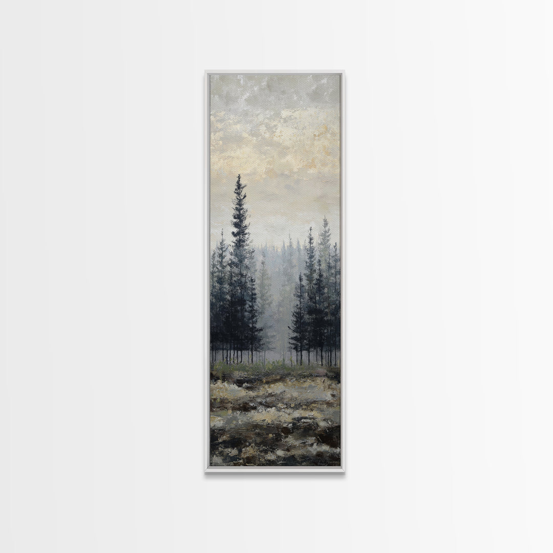 Monochrome Forest Silhouette Canvas Print, Guest Bedroom Art, Farmhouse Wall Art, Bedroom Decor, Fine Art, Guest, GBA-1x3-97