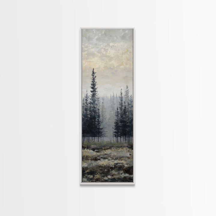 Monochrome Forest Silhouette Canvas Print, Guest Bedroom Art, Farmhouse Wall Art, Bedroom Decor, Fine Art, Guest, GBA-1x3-97