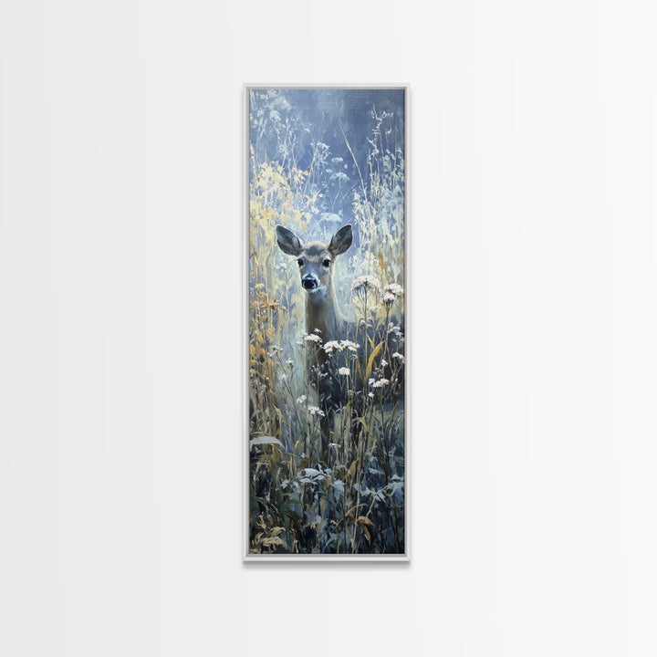 Sunlit Meadow with Delicate Flowers Canvas Print, Guest Bedroom Art, Trendy Wall Art, Bedroom Decor, Watercolor Art, Guest, GBA-1x3-99