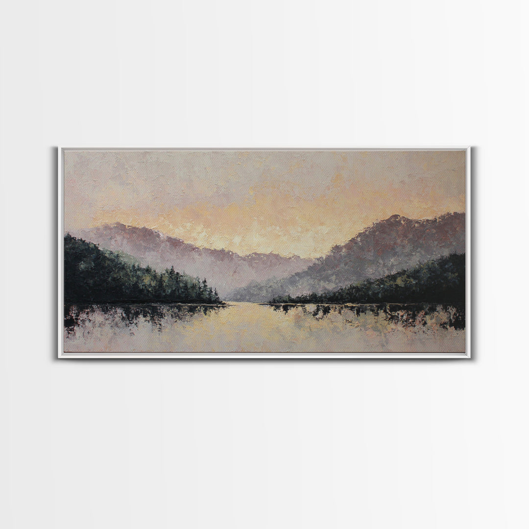 Lavender Field under Pale Sky Canvas Print, Guest Bedroom Art, Digital Prints, Bedroom Decor, Oil Painting, Guest, GBA-2x1-39
