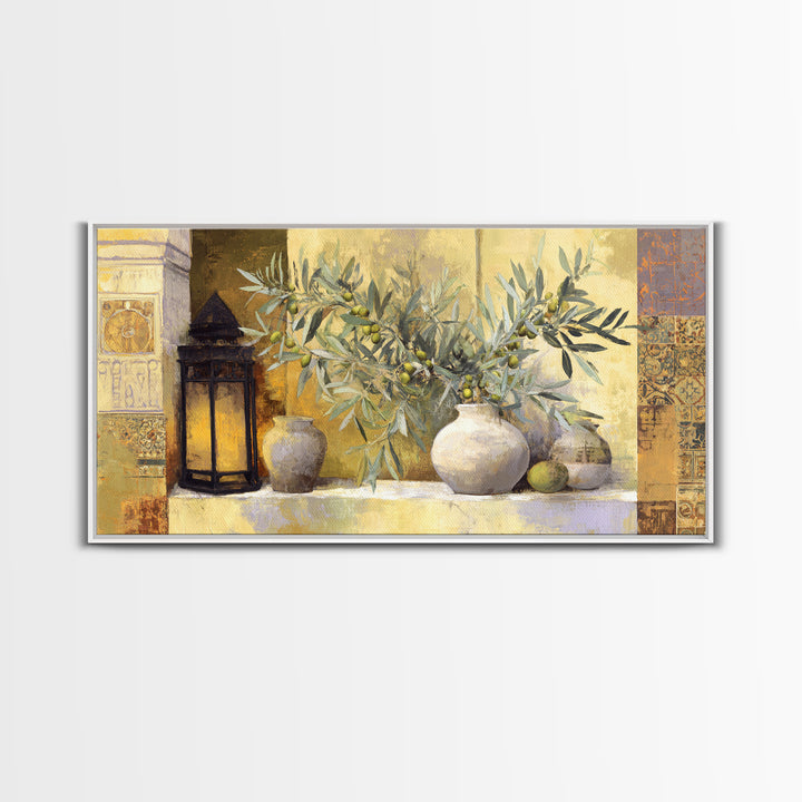 Olive Branch Still Life Canvas Print, Guest Bedroom Art, Digital Prints, Bedroom Decor, Fine Art, Guest, Pink Wall Art, GBA-2x1-61