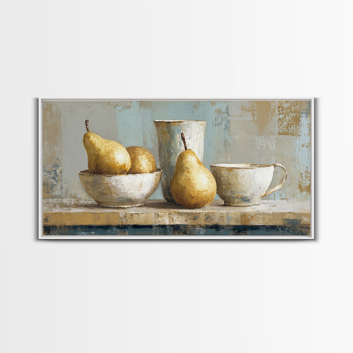Classic Pear Still Life for Cozy Hospitality Canvas Print, Guest Bedroom Art, Home, Bedroom Decor, Guest, Bedroom Wall Art, GBA-2x1-64