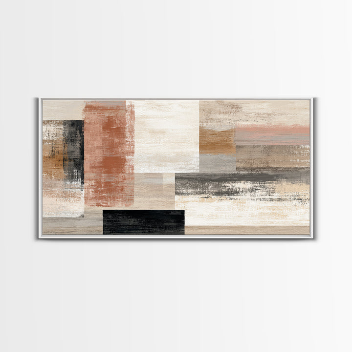 Warm Terracotta Shapes Canvas Print, Guest Bedroom Art, Textured Painting, Bedroom Decor, Abstract Art, Guest, Wall Art Prints, GBA-2x1-66
