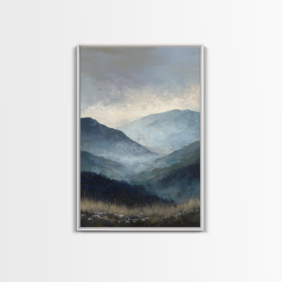 Soft Mountain Horizon Canvas Print, Guest Bedroom Art, Gallery Decor, Bedroom Decor, Oil Painting, Guest, Contemporary Art, GBA-2x3-15