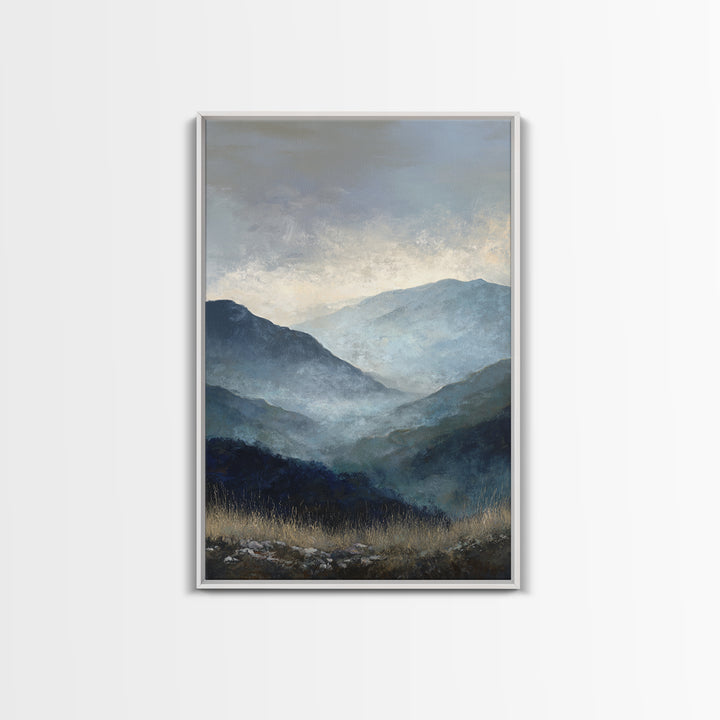 Soft Mountain Horizon Canvas Print, Guest Bedroom Art, Gallery Decor, Bedroom Decor, Oil Painting, Guest, Contemporary Art, GBA-2x3-15