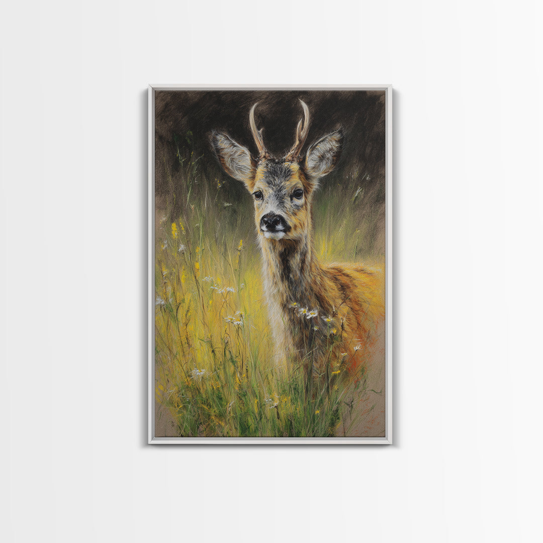 Sunlit Meadow with Delicate Flowers Canvas Print, Guest Bedroom Art, Art Print, Bedroom Decor, Fine Art, Guest, Home, GBA-2x3-23
