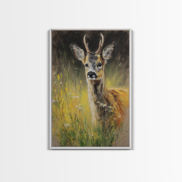 Sunlit Meadow with Delicate Flowers Canvas Print, Guest Bedroom Art, Art Print, Bedroom Decor, Fine Art, Guest, Home, GBA-2x3-23