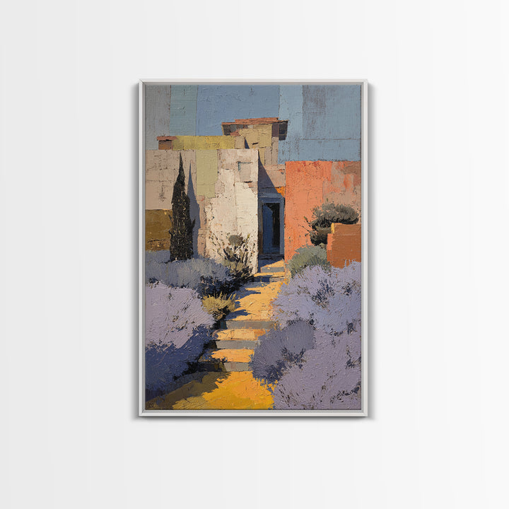 Lavender Field under Pale Sky Framed Canvas Print, Guest Bedroom Art, Farmhouse Wall Art, Bedroom Decor, Fine Art, Guest, GBA-2x3-3